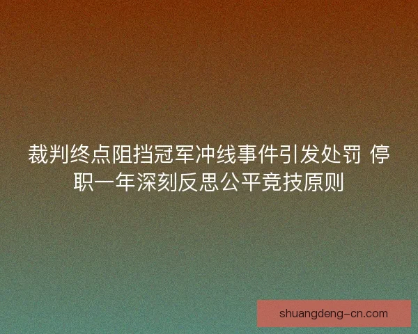 裁判终点阻挡冠军冲线事件引发处罚 停职一年深刻反思公平竞技原则
